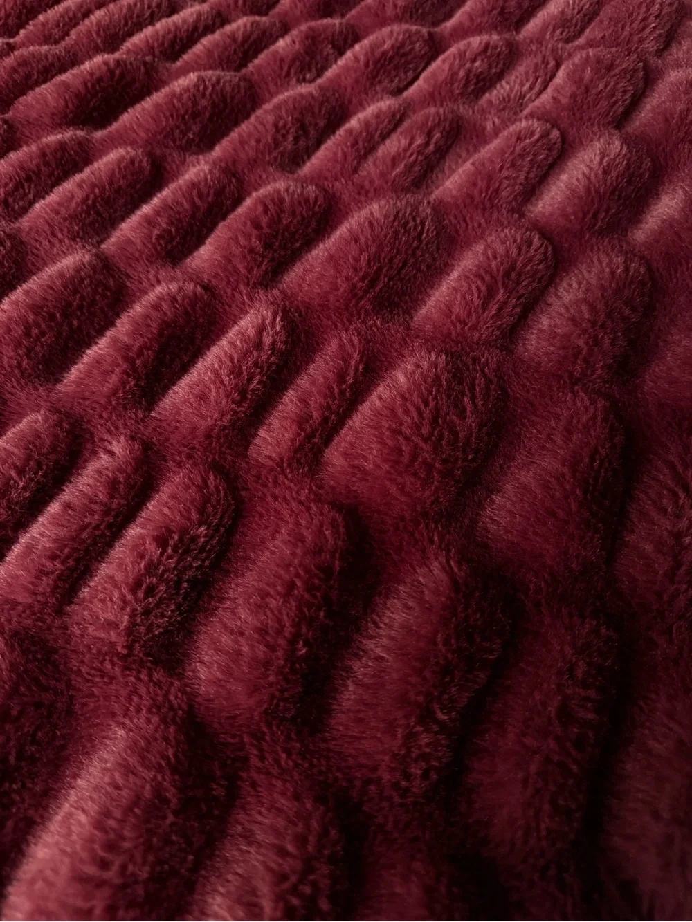 Lola Blankets Medium Burgundy Plush Throw Blanket